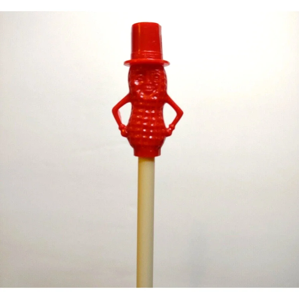 Mr Peanut Vintage Red Drinking Straw 1950s Planters Peanuts Pop Culture Plastic